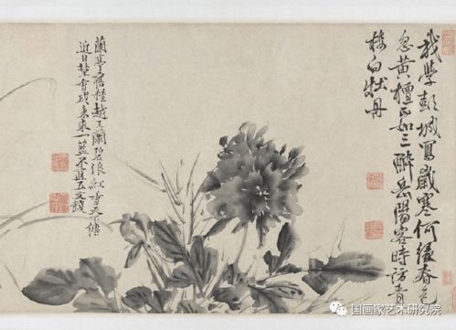 中国国画历代精品高清展 1337 明 徐渭 十二墨花诗画图卷